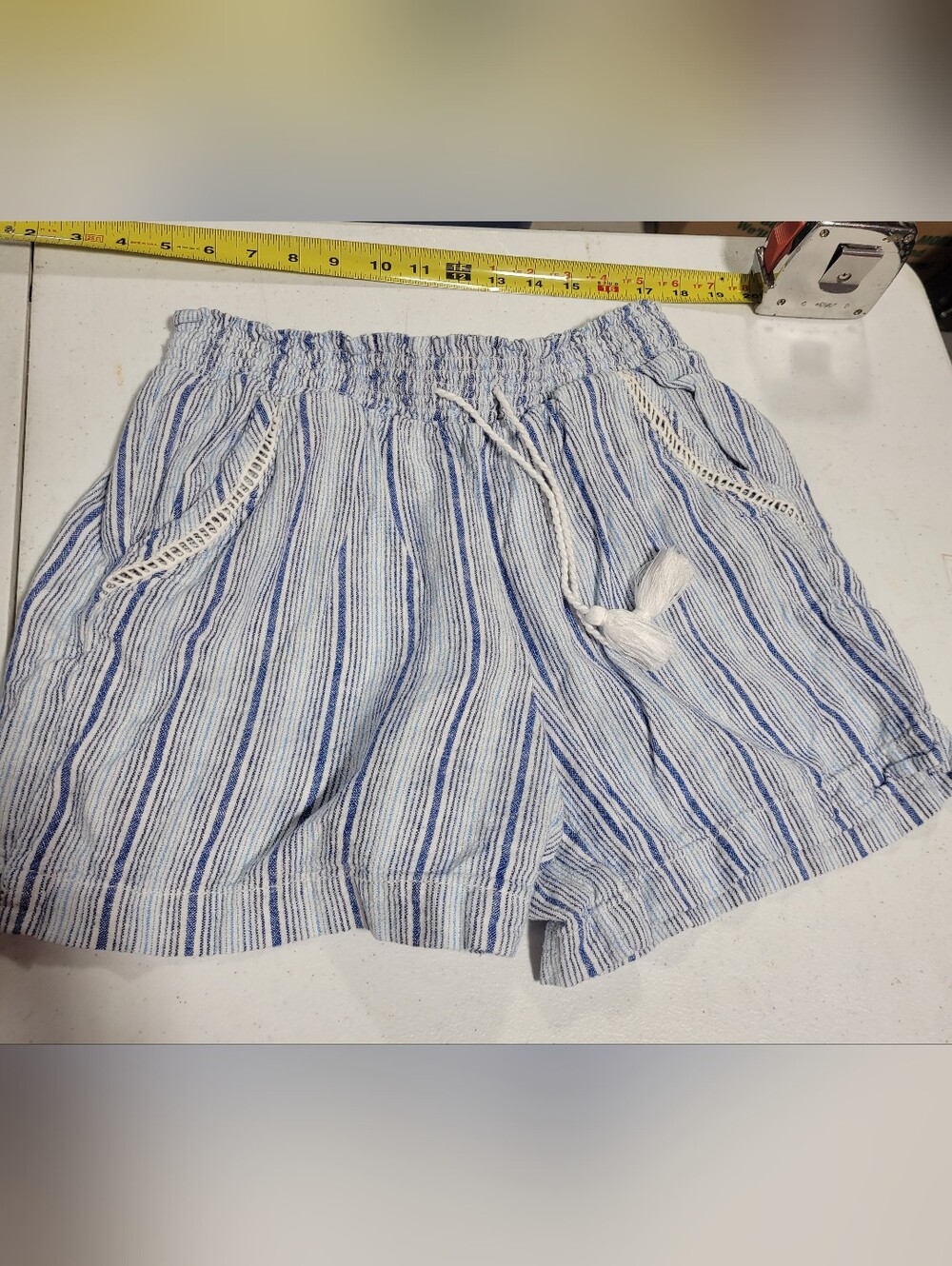 Briggs New York Blue and White Striped Women’s Drawstring Shorts